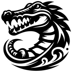 Crocodile, aligator head tattoo design