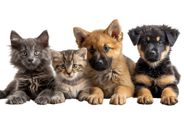 Fototapeta premium Cat and Dog isolated on a transparent background for web, banner, wallpaper
