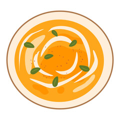 Pumpkin Soup Garnish Microgreens food illustration