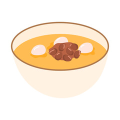 Pumpkin Porridge or Hobakjuk food illustration