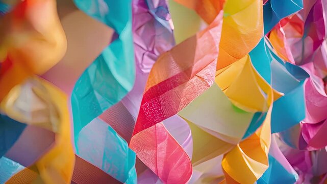 Handmade streamers crafted from tissue paper adding a charming and personal touch to the decorations.