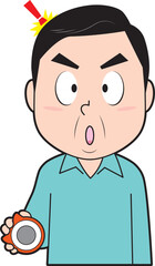 パチンコでハッとする中年男性