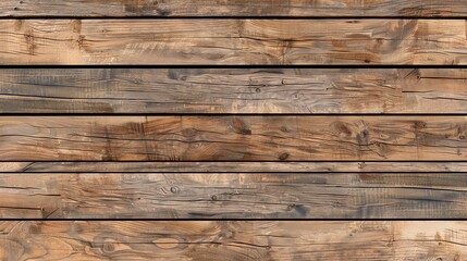 Fototapeta premium Close up of an old, rustic wooden surface with a horizontal plank pattern.