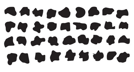 Irregular blob shape vector illustration set.
