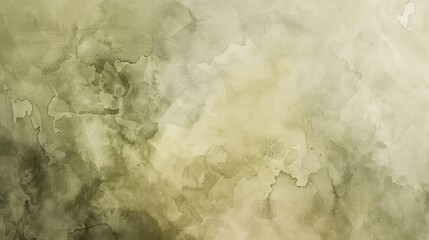 An abstract watercolor painting with soft, muted shades of olive, creating a sense of tranquility and calmness.