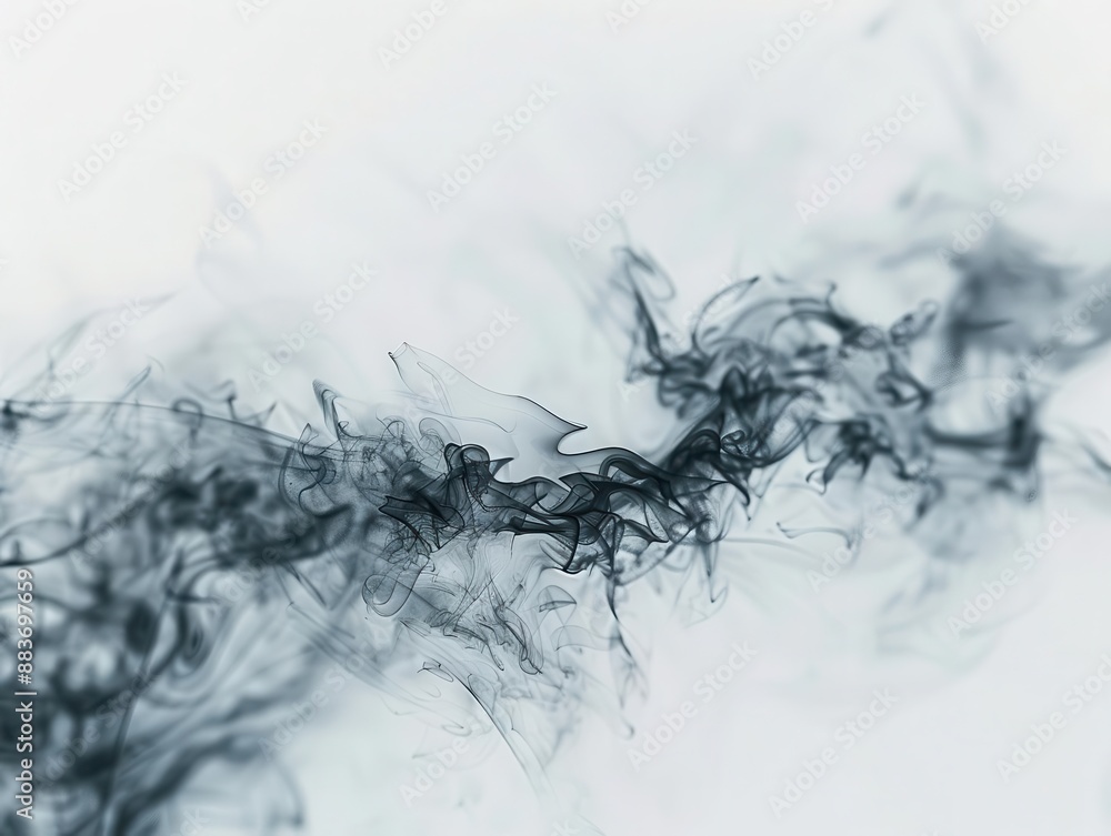 Poster mesmerizing 3d render of frozen smoke tendrils suspended in space ethereal wisps form abstract futur