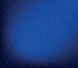 Abstract background of small squares or pixels of different sizes in blue colors.
