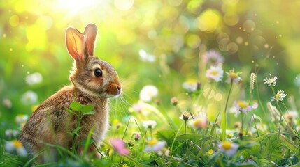 Obraz premium rabbit in the grass