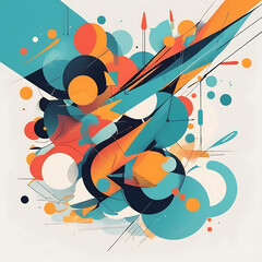 Abstract digital lines and shapes forming a tunnel, representing a journey through time with copy space