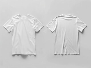 minimalist white tshirt mockup front and back view clean lines neutral background subtle fabric texture
