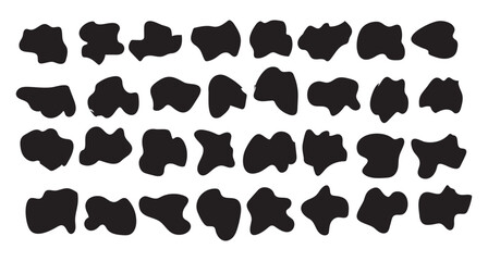 Irregular blob shape vector illustration set.
