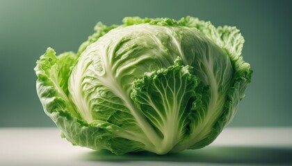 Fototapeta premium Fresh green cabbage and chopped part isolated