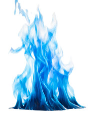 blue fire flame on transparent background