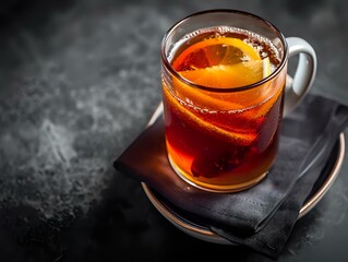 Soft Focus on Cozy Winter Scene with Steaming Hot Drink