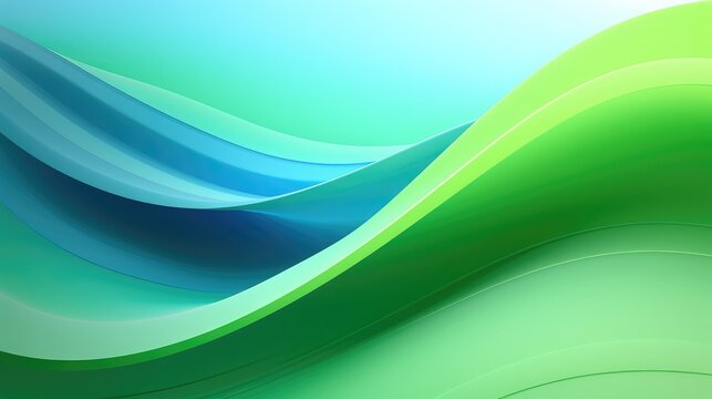 Modern green and blue color wave flowing design background