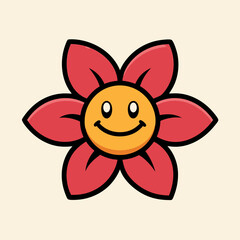 Mascot logo for flower vector illustration