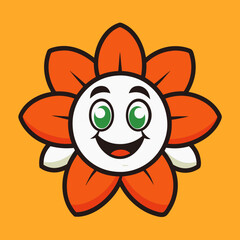 Mascot logo for flower vector illustration