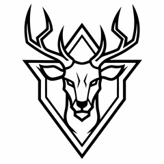 Abstract grunge animal logo. Stag modern street style attributes. Vector art illustration