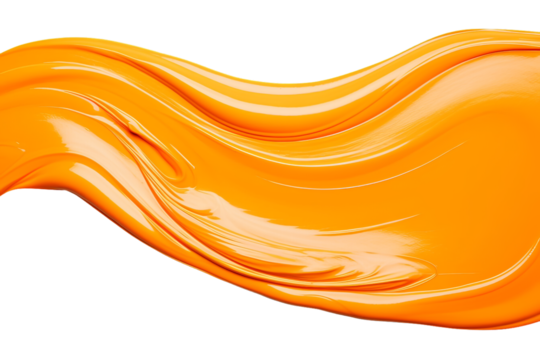 Vibrant orange paint splash over a white background, capturing dynamic motion and artistic creativity in this vivid stock photo.