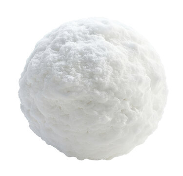 Snowball isolated on transparent background, cut out