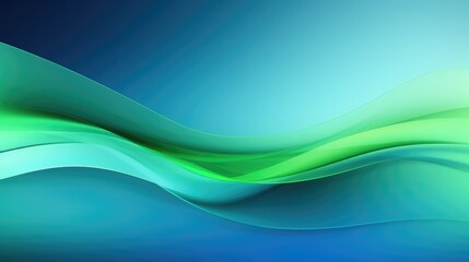 Panoramic blue and green abstract wave wallpaper blue and green background
