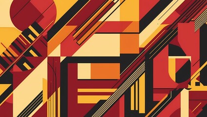 geometric background red, orange, yellow. sharp shape pattern with warm colours
