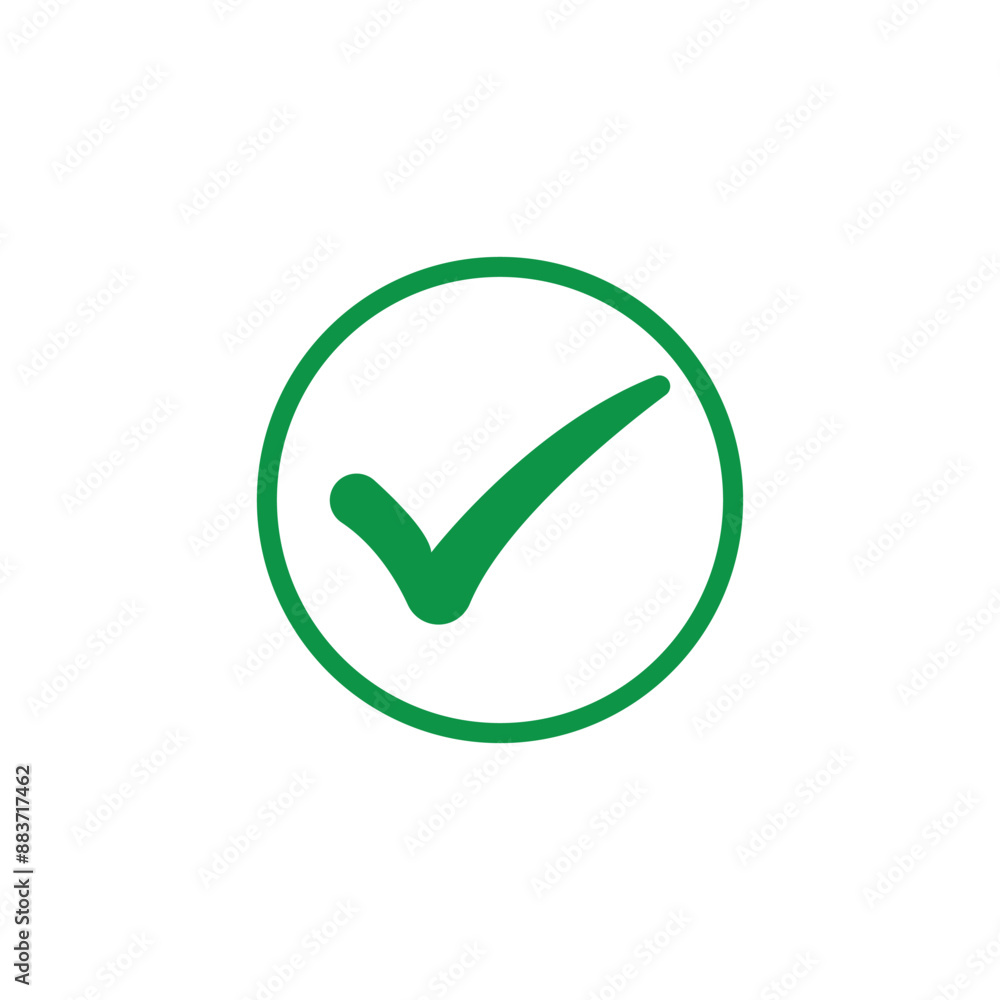 Poster check mark icon, symbol vector. tick mark with checkbox icon. green checkmark sign for app, ui, webs