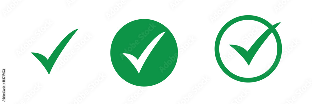 Poster check mark icon, symbol vector. tick mark with checkbox icon. green checkmark sign for app, ui, webs