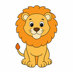 Fototapeta premium Lion Cartoon Icon Vector Art Illustration