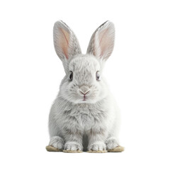 Fototapeta premium White bunny isolated on a transparent background for web, banner, wallpaper
