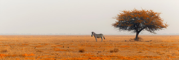 landscape in the morning,
Zebra in the savanna
