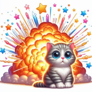 the exploding kitten cartoon art