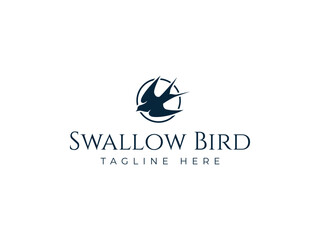 swallow logo vector illustration. flying bird logo template