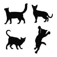 Hand drawing domestic animal silhouettes illustration