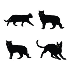 Hand drawing domestic animal silhouettes illustration