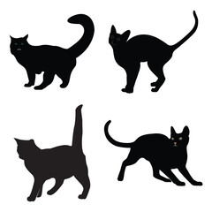 Hand drawing domestic animal silhouettes illustration