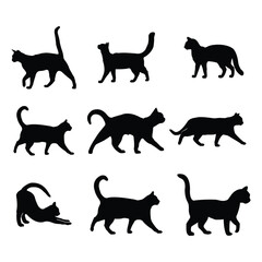 Hand drawing domestic animal silhouettes illustration