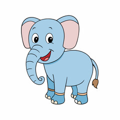 Elephant  Cartoon Icon Vector Art Illustration