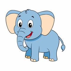 Elephant  Cartoon Icon Vector Art Illustration