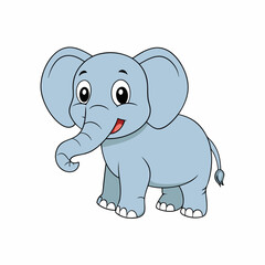 Elephant  Cartoon Icon Vector Art Illustration