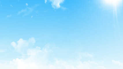 Sky Nature Landscape Background. Summer blue sky cloud gradient light white background.