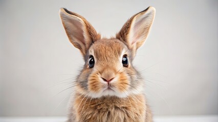 Obraz premium Adorable rabbit with big eyes and fluffy fur, cute, bunny, animal, fluffy, pet, mammal, adorable, white, furry, domestic, whiskers