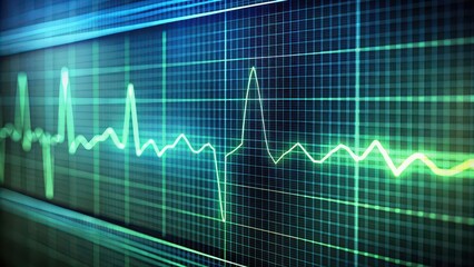 Closeup of EKG monitor displaying heart rate and pulse rate, EKG, monitor, heart rate, pulse rate, medical