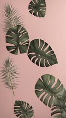 modern rug with the pink background plants