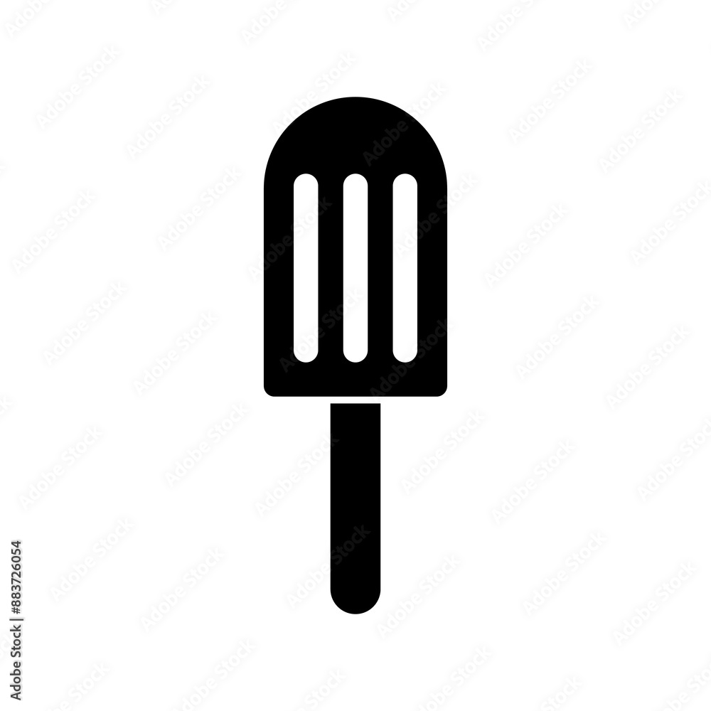 Poster ice cream vector icon. popsicle simple solid icon black illustration for web and app on white backgr