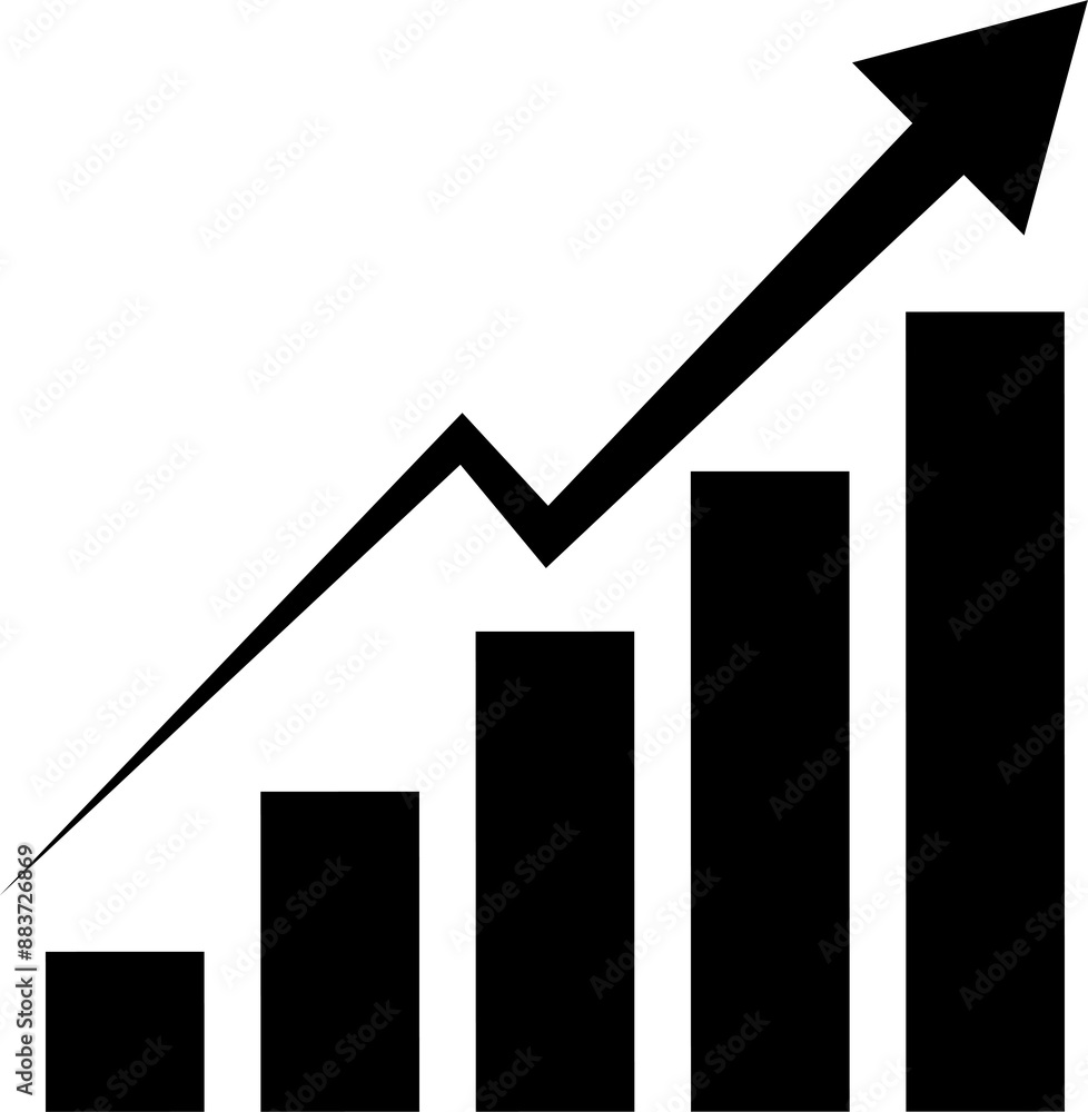 Poster growing graph icon vector. chart sign and symbol. diagram icon