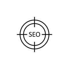 Seo target vector icon. simple flat black trendy style illustration for web and app on white background..eps