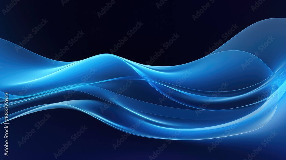 Wall mural smooth curve blue lines background