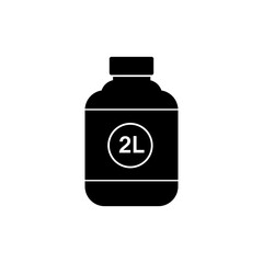 Fototapeta premium Two liter bottle icon vector, solid simple flat black illustration for web and app on white background..eps