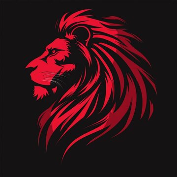 lion head drawn digital painting watercolor illustration